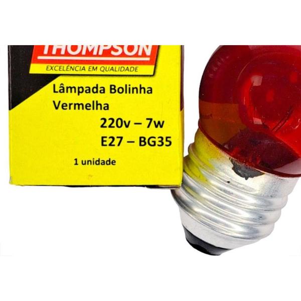 Imagem de Lampada Bolinha Thompson 7Wx220V Vermelha - Kit C/10 Pecas