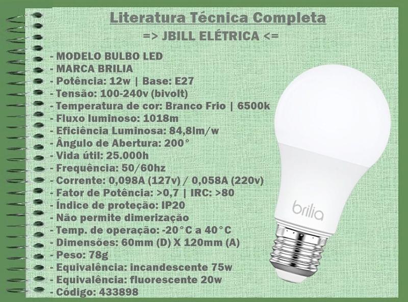 Imagem de Lâmpada Bulbo Led 12W Bivolt E27 Branco Frio 6500K