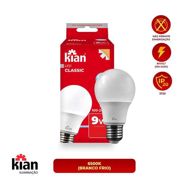 Imagem de Lampada bulbo led 9w 3000k kian