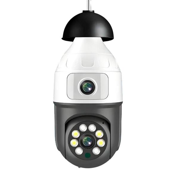 Lâmpada Câmera Wifi Com Lente Dupla E Visão Noturna - Correia Imagem de Lâmpada Câmera Wifi Com Lente Dupla E Visão Noturna