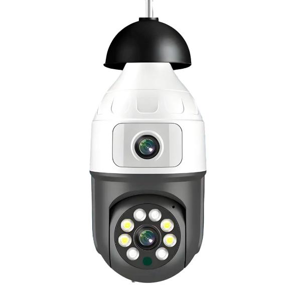 Lâmpada Câmera Wifi com Lente Dupla Giratória 360º - HIGA Imagem de Lâmpada Câmera Wifi com Lente Dupla Giratória 360º