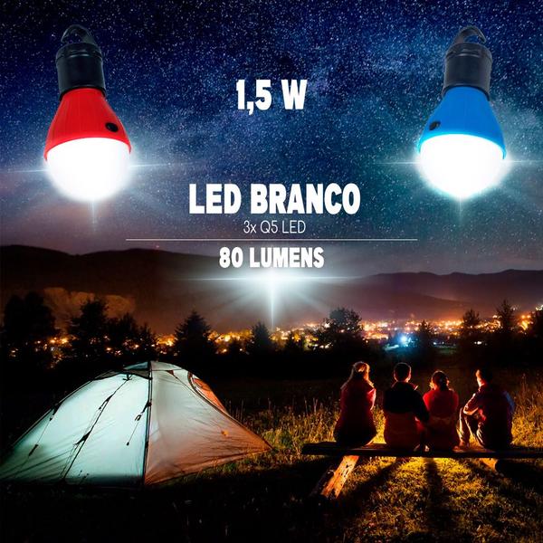 Imagem de Lampada Camping Barraca Pesca Kit 3 Luz Para Acampamento