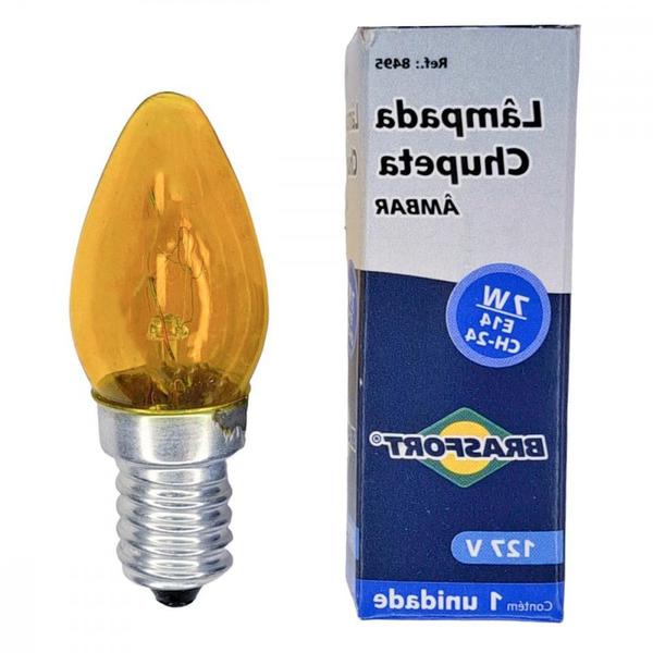 Imagem de Lampada Chupeta Brasfort 7Wx127V. E14 Ambar . / Kit C/ 25 Peças