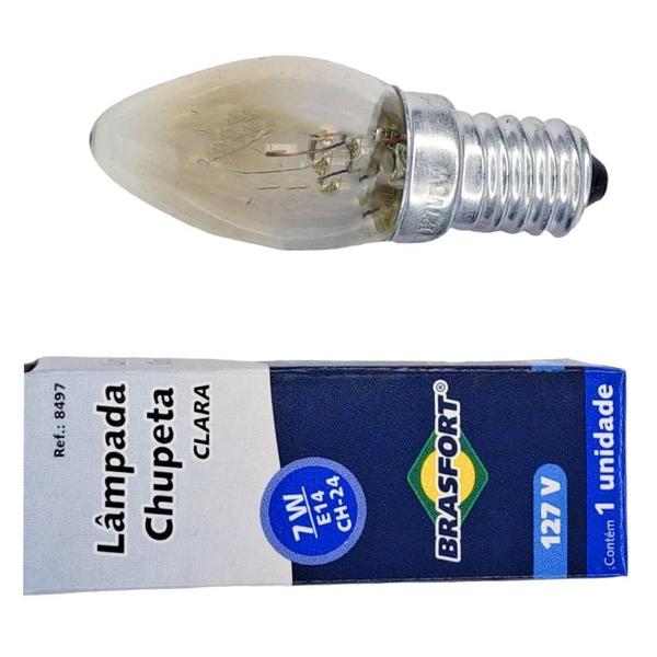 Imagem de Lampada Chupeta Brasfort 7Wx127V. E14 Clara - Kit C/25 Peças