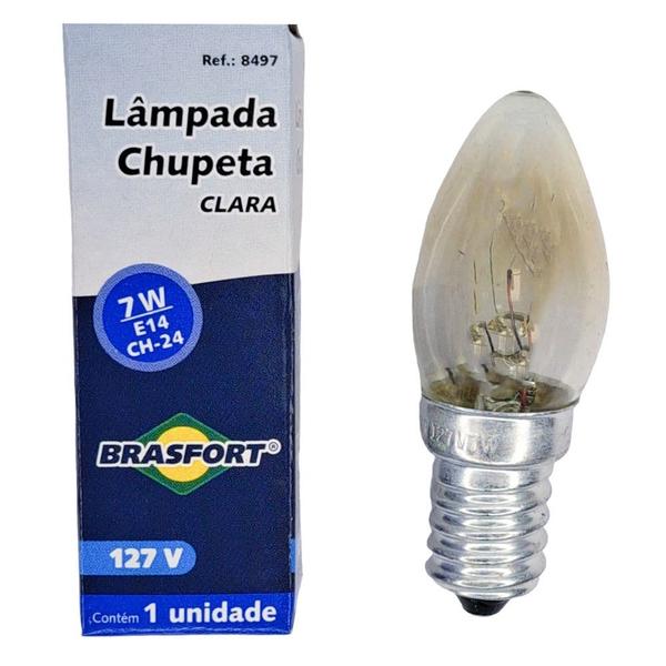 Imagem de Lampada Chupeta Brasfort 7Wx127V. E14 Clara - Kit C/25 Peças