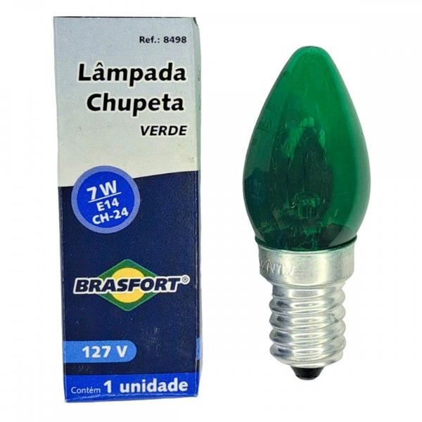 Imagem de Lampada Chupeta Brasfort 7Wx127V. E14 Verde . / Kit C/ 25 Peças