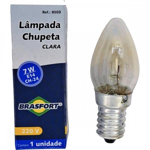 Imagem de Lampada Chupeta Brasfort 7Wx220V. E14 Clara - Kit C/25 Peças