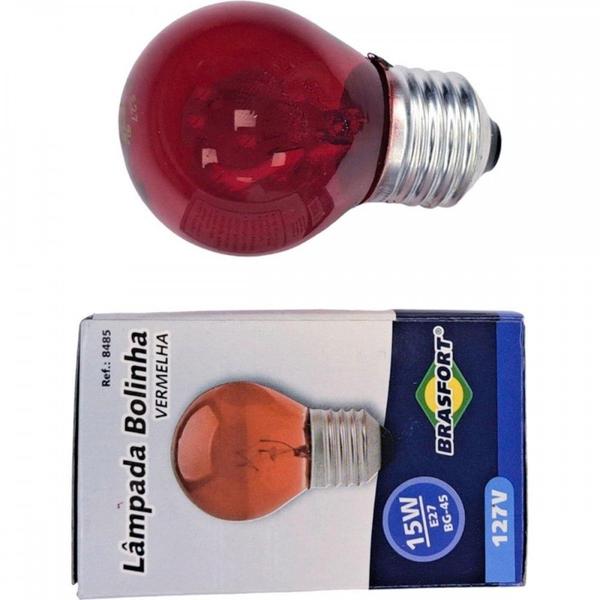 Imagem de Lampada Colorida Brasfort 15Wx127V. Vermelha - Kit C/25 Pecas