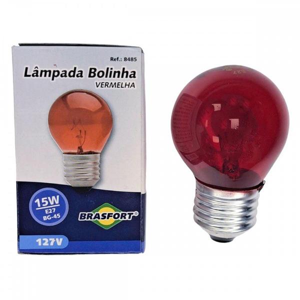 Lampada Colorida Brasfort 15Wx127V. Vermelha . / Kit C/ 25 Peças Imagem de Lampada Colorida Brasfort 15Wx127V. Vermelha . / Kit C/ 25 Peças