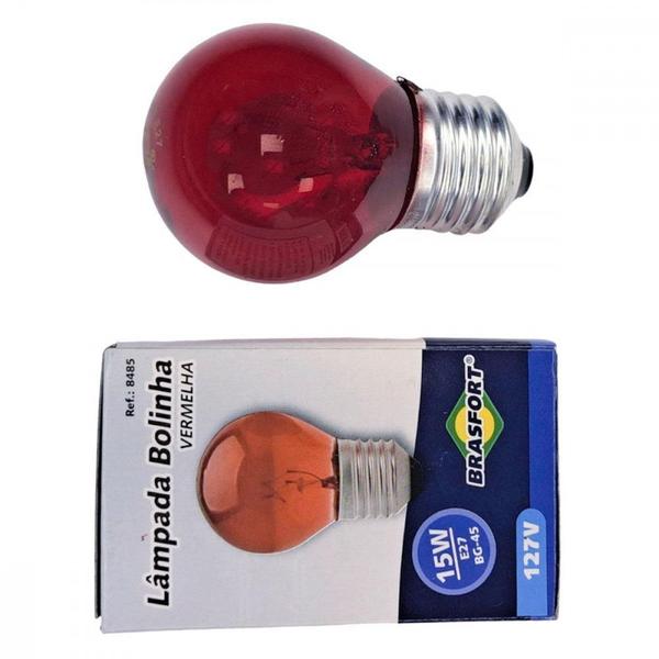 Lampada Colorida Brasfort 15Wx127V. Vermelha . / Kit C/ 25 Peças Imagem de Lampada Colorida Brasfort 15Wx127V. Vermelha . / Kit C/ 25 Peças