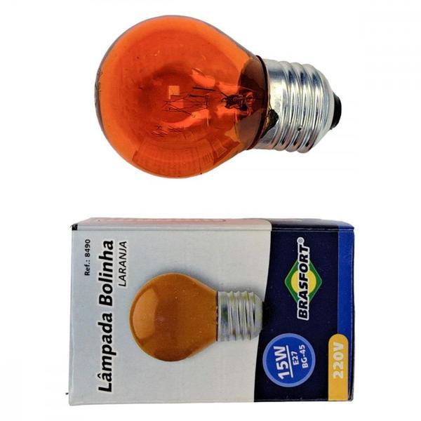 Imagem de Lampada Colorida Brasfort 15Wx220V. Laranja . / Kit C/ 25 Peças