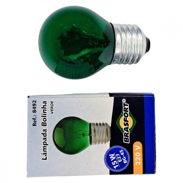 Imagem de Lampada Colorida Brasfort 15Wx220V. Verde . / Kit C/ 25 Peças