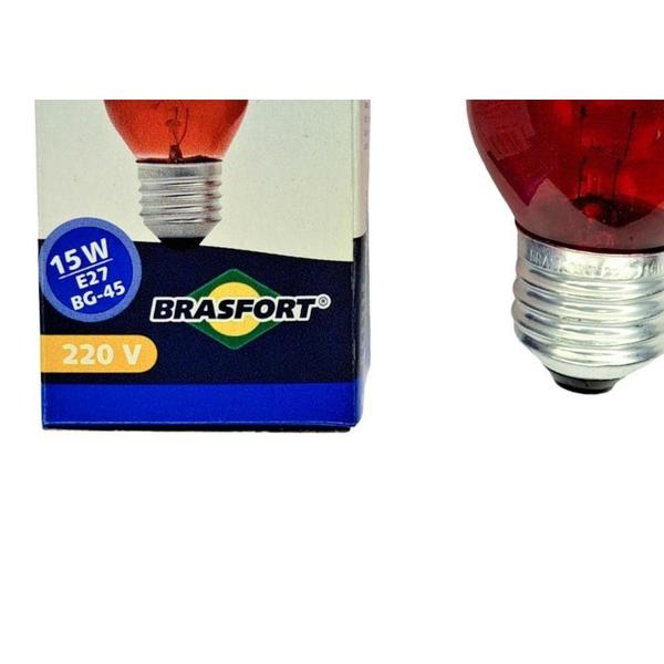 Imagem de Lampada Colorida Brasfort 15Wx220V. Vermelha . / Kit C/ 25 Peças