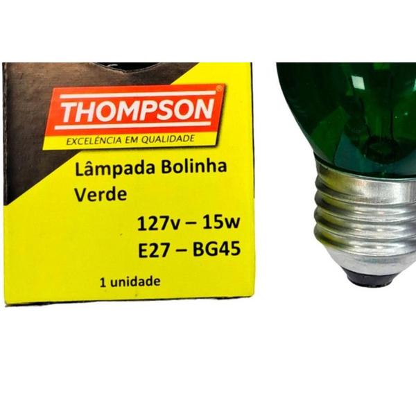 Imagem de Lampada Colorida Thompson 15Wx127V. Verde ./ Kit Com 10 Peças