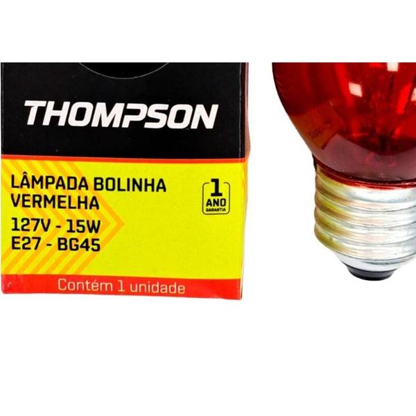 Imagem de Lampada Colorida Thompson 15Wx127V. Vermelha - Kit C/10 Pecas