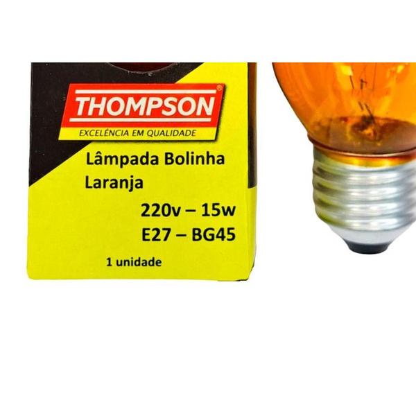 Imagem de Lampada Colorida Thompson 15Wx220V. Laranja . / Kit C/ 10 Peças