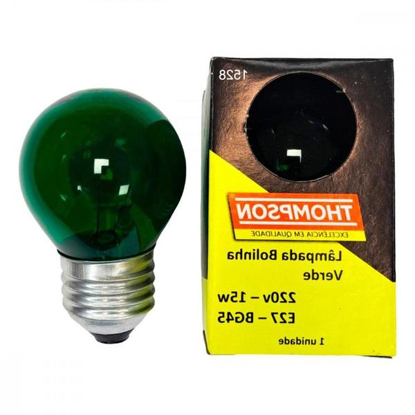 Imagem de Lampada Colorida Thompson 15Wx220V. Verde . / Kit C/ 10 Peças