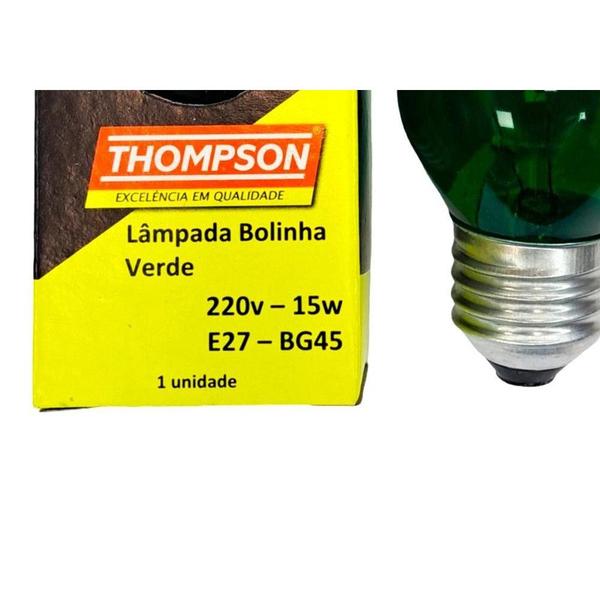 Imagem de Lampada Colorida Thompson 15Wx220V. Verde ./ Kit Com 10 Peças