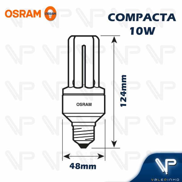 Imagem de Lâmpada compacta 3u osram 10w 127v 6500k(branco frio)e27 duluxstar