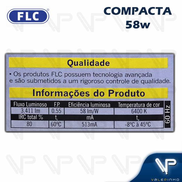 Imagem de Lâmpada compacta 4u 58w 127v 6400k(branco frio)e40