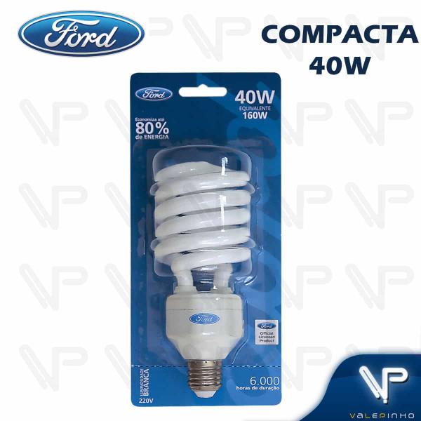 Imagem de Lâmpada compacta espiral 40w 220v 6400k(branco frio)e27 kit10