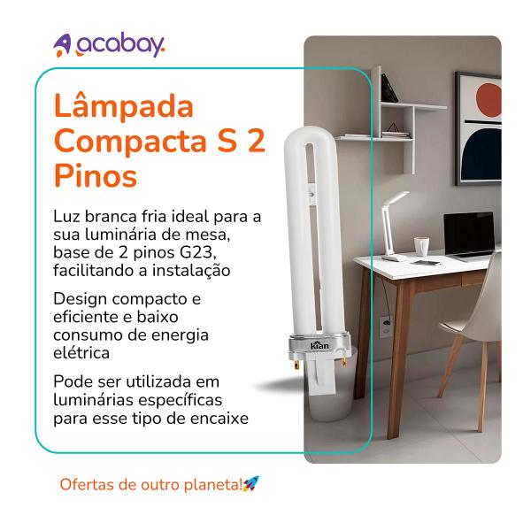 Imagem de Lâmpada Compacta S 2 Pinos G23 9w Branca Fria Kian