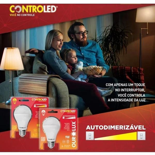 Imagem de Lampada Control LED Auto Dimerizavel 09 Watts BIVOLT 6500K OUROLUX 