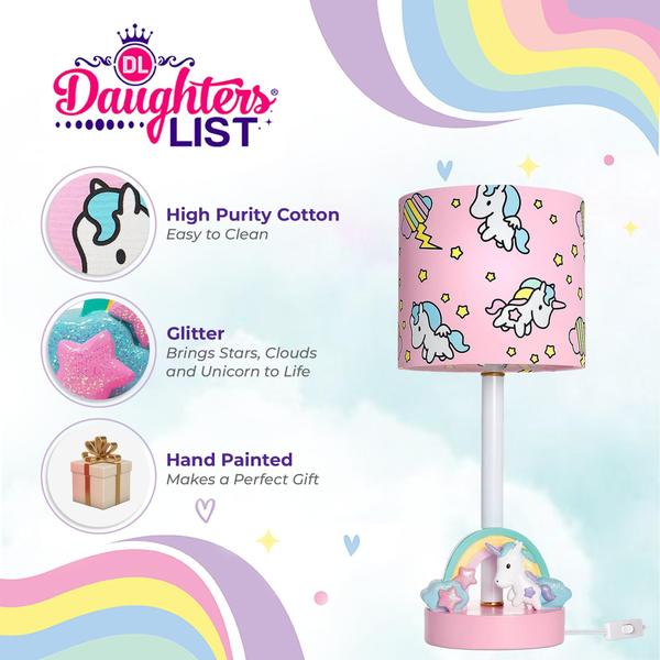 Imagem de Lâmpada DAUGHTERS LIST Unicorn for Girls Room Rainbow Decor