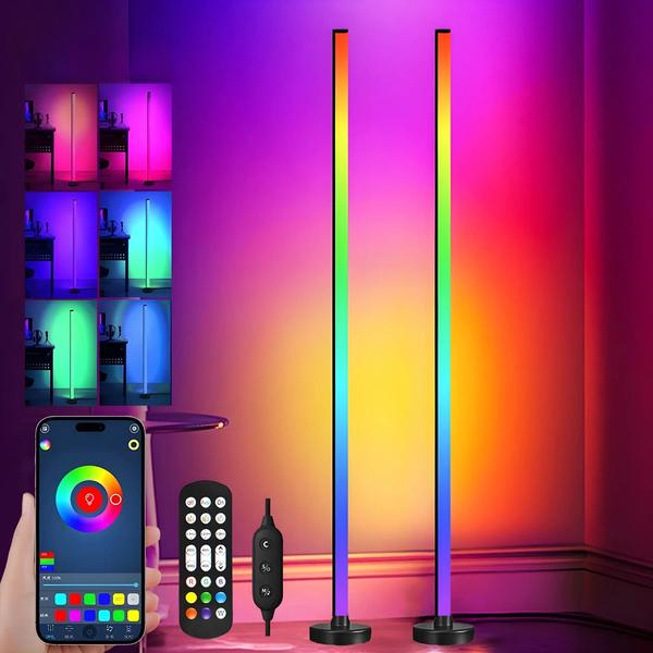 Imagem de Lâmpada de Assoalho LED RGB com Controle Remoto, App e Temporizador - Sincronização Musical