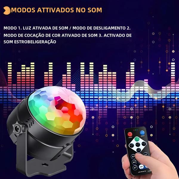 Imagem de Lâmpada de Bola de Discoteca com Controle Remoto - Ideal para Festas e Decoração de Ambientes