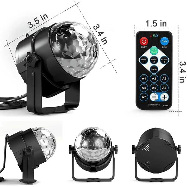 Imagem de Lâmpada de Bola de Discoteca com Controle Remoto - Ideal para Festas e Decoração de Ambientes