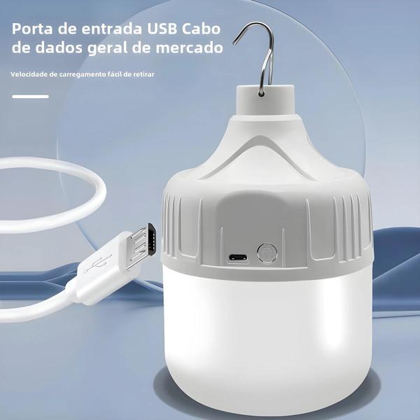 Imagem de Lâmpada de Camping Recarregável USB LED - Lanterna Portátil para Emergências e Piquenique