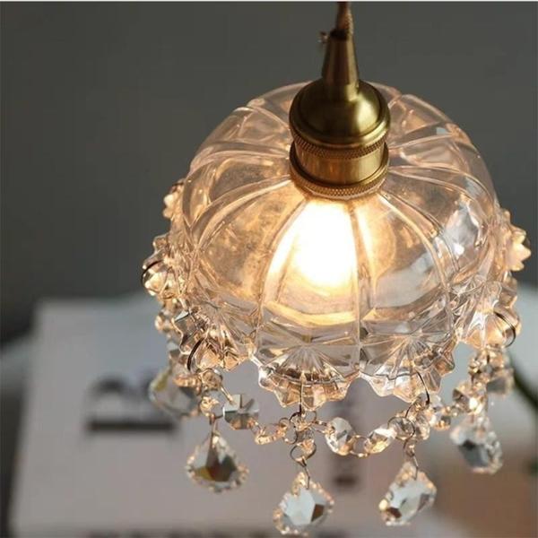 Imagem de Lâmpada de cristal de vidro Chandelier Wokex Retro Brass 20x23cm