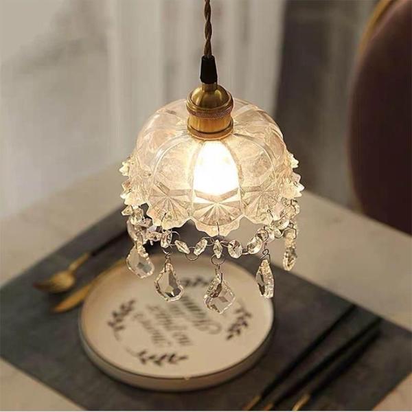 Imagem de Lâmpada de cristal de vidro Chandelier Wokex Retro Brass 20x23cm