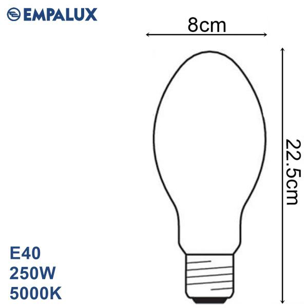 Imagem de Lâmpada de Descarga Vapor Metalica Ovoide 250w E40 Frio