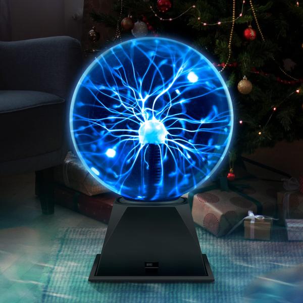 Imagem de Lâmpada de esfera de plasma Flashmen 15 cm, sensível ao toque e ao som, azul