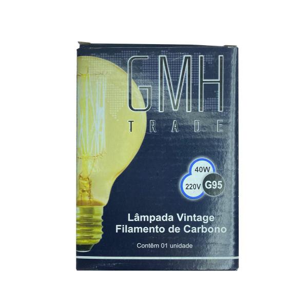 Imagem de Lâmpada De Filamento Carbono Vintage Bulbo Retro Gmh G95-40W