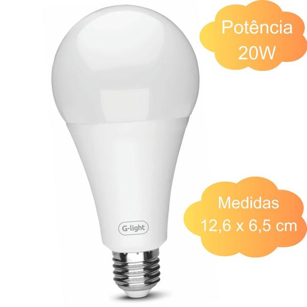 Imagem de Lâmpada de Led 20w Branco Quente 1521 Lumens Base E27 Autovolt IP20 Para Quarto Sala Varanda