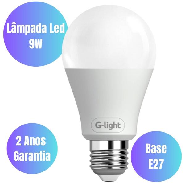 Imagem de Lâmpada de Led 9w 3000K 6500K Autovolt E27 Para Sala de Estar Varanda Cozinha Quarto Banheiro