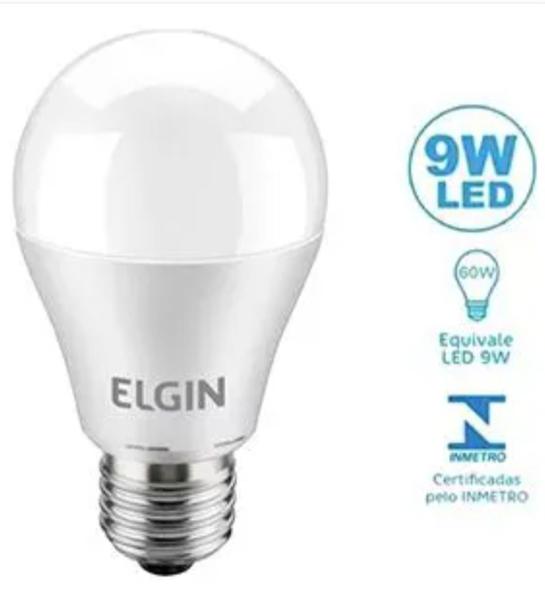 Imagem de Lampada de Led 9w Elgin Bivolt Kit com 8 Unidades 6500k 8100 Lumens Luz Branca