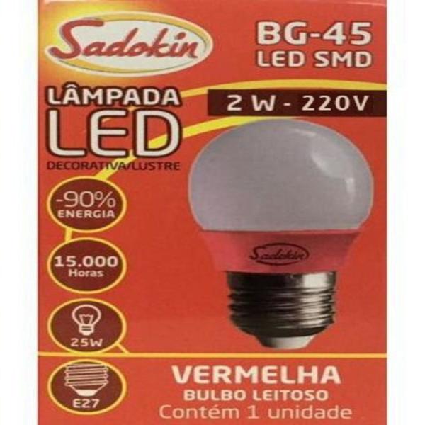 Imagem de Lâmpada De Led Bolinha 2w 220v Vermelho  - Sadokin