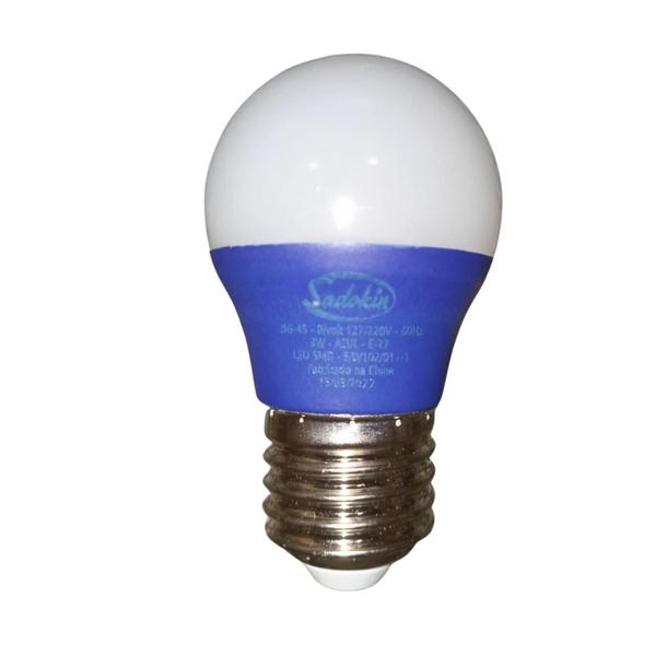 Imagem de Lâmpada De Led Bolinha Bg45 E27 3w Bivolt Azul Sadokin