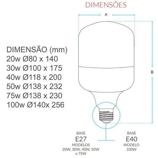 Imagem de Lâmpada De Led Bulbo 20w E27 Branco Frio 6500k Avant