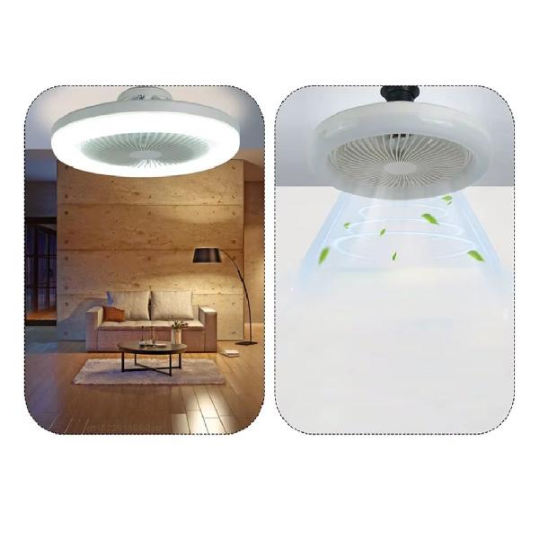 Imagem de Lâmpada de Led  com Ventilador de Teto 36W Luzes Led Integrada E27 Remote C/ Temporizador Bivolt