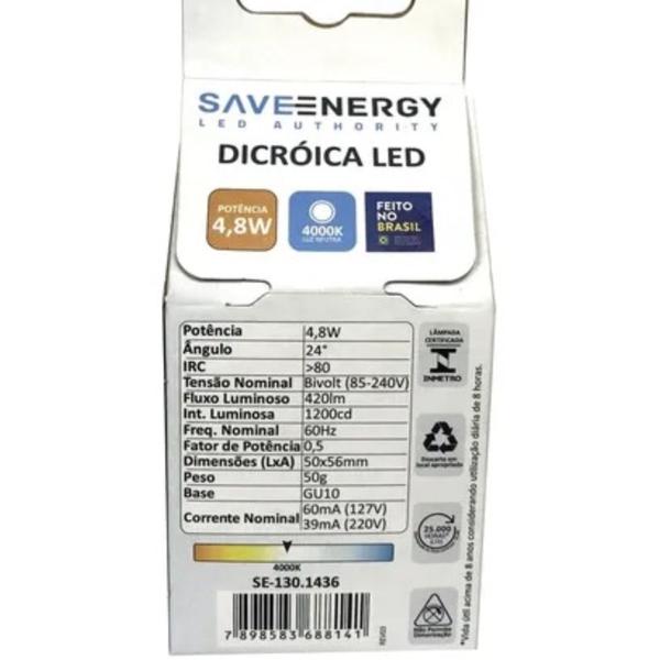 Imagem de Lâmpada de Led Dicroica 4,8w 4000k