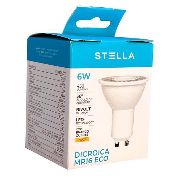 Imagem de Lâmpada de Led Dicroica 6W 2700K 36 GU10 Bivolt - Stella - STH8535/27