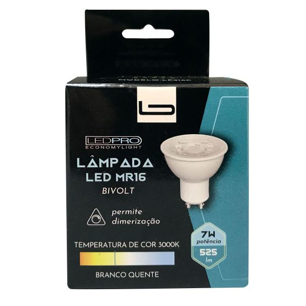 Imagem de Lâmpada de Led Dicroica 7W 3000K 38 Dimerizavel Bivolt - LEDPRO - LP216C