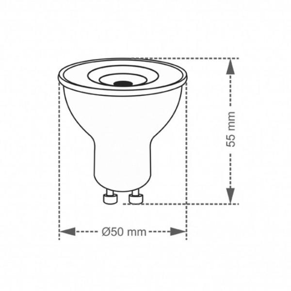 Imagem de Lâmpada De Led Dicróica Mr16 Tdl 50 7w Gu10 Taschibra