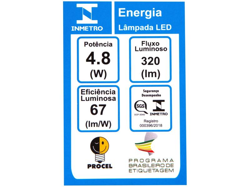Lâmpada de LED Elgin Amarela GU10 4,8W - Lâmpada de LED