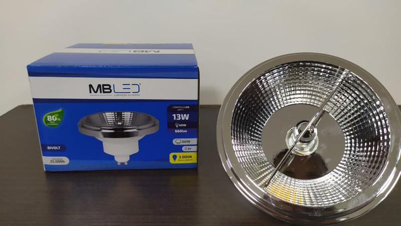 Imagem de Lâmpada de Led GU10 AR111 14W 3000K Bivolt - MB Led - MLP5050